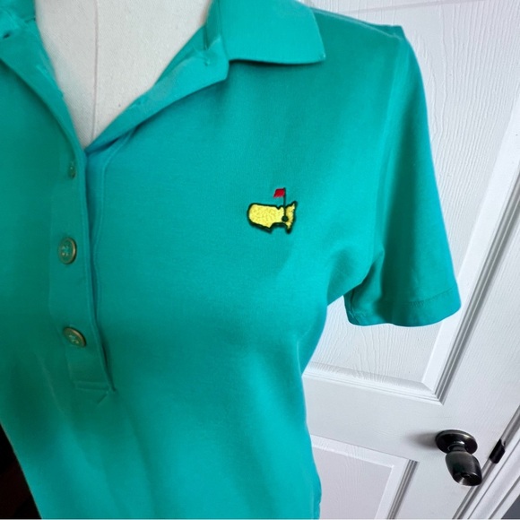 Peter Millar Masters Performance Tech Teal Green Golf Polo Shirt Women’s Medium - Picture 2 of 12
